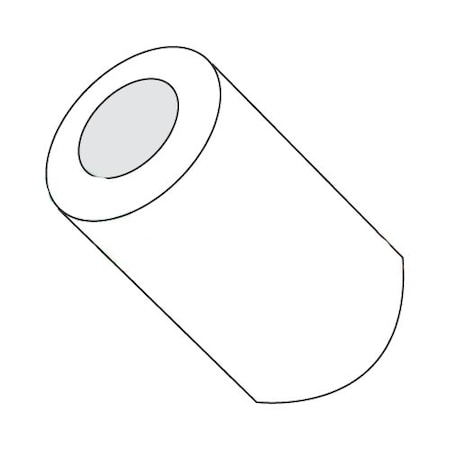 Round Spacer, #4 Screw Size, Natural Nylon, 1/8 In Overall Lg, 0.114 In Inside Dia